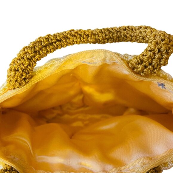 #4706 Hand made crochet one of a kind beige hand bag - Picture 6 of 9